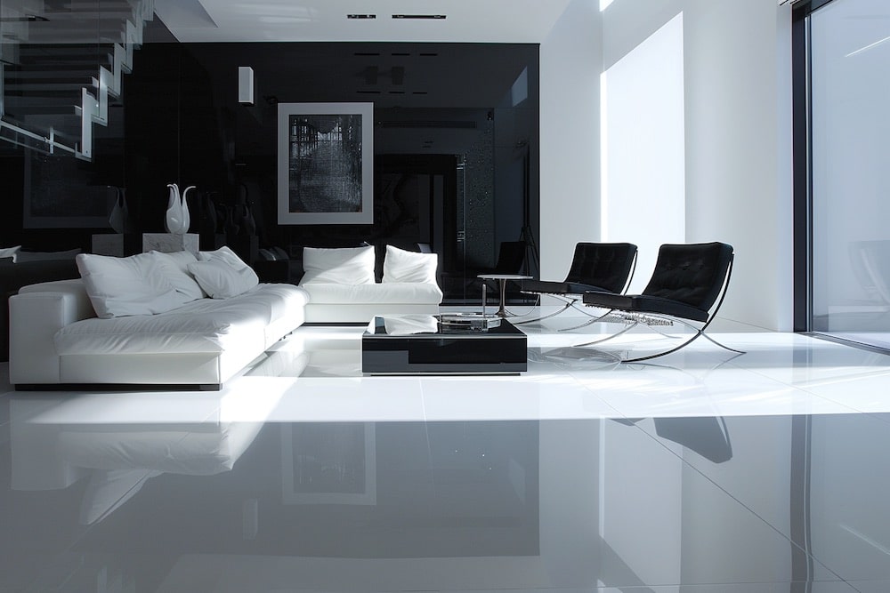 décoration salon noir et blanc