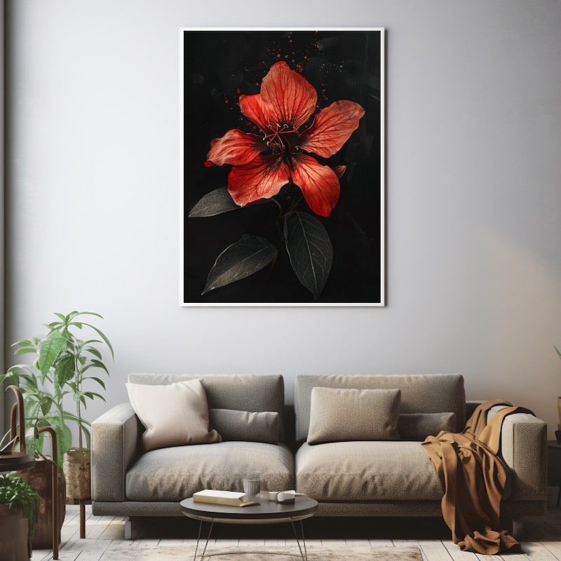 Peinture Fleur Rouge