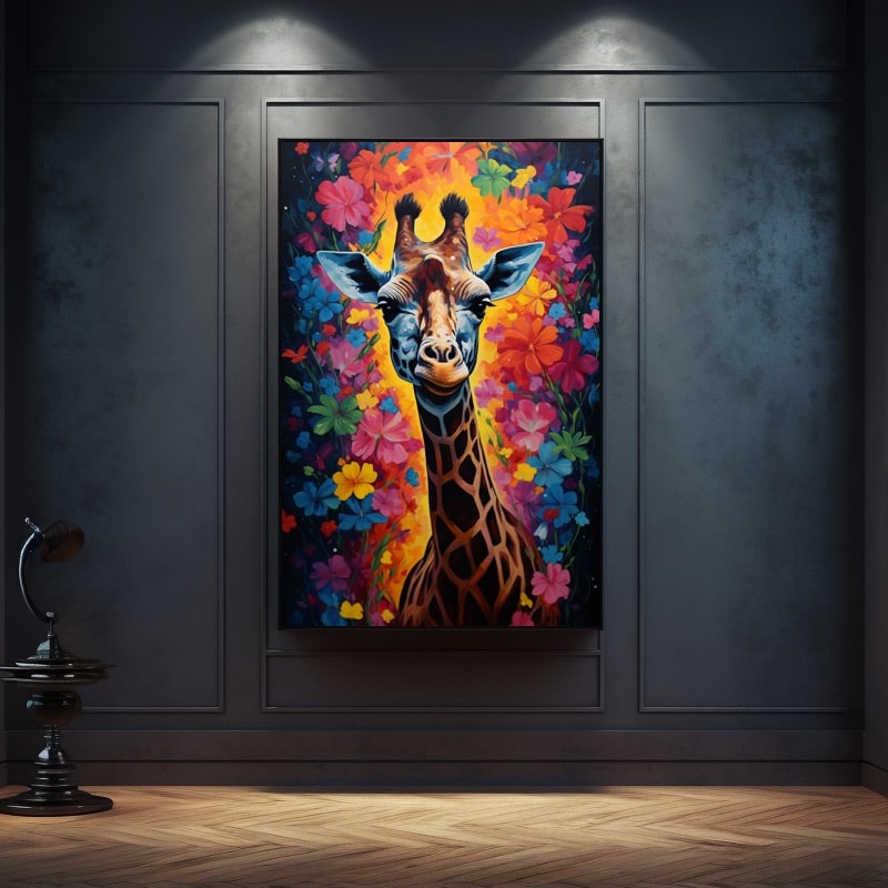 Peinture Girafe Colorée