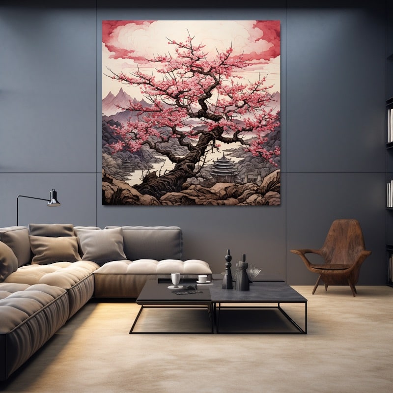 Peinture Japonaise Cerisier