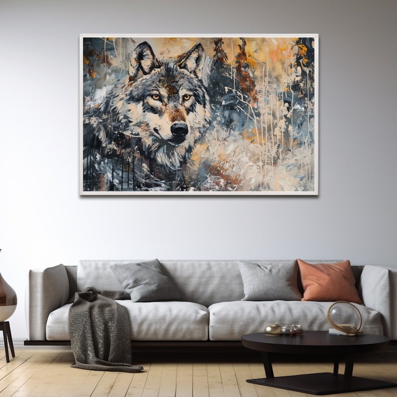 Peinture Loup Abstrait