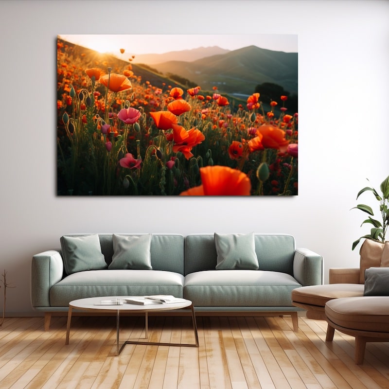 Tableau Champ Coquelicots