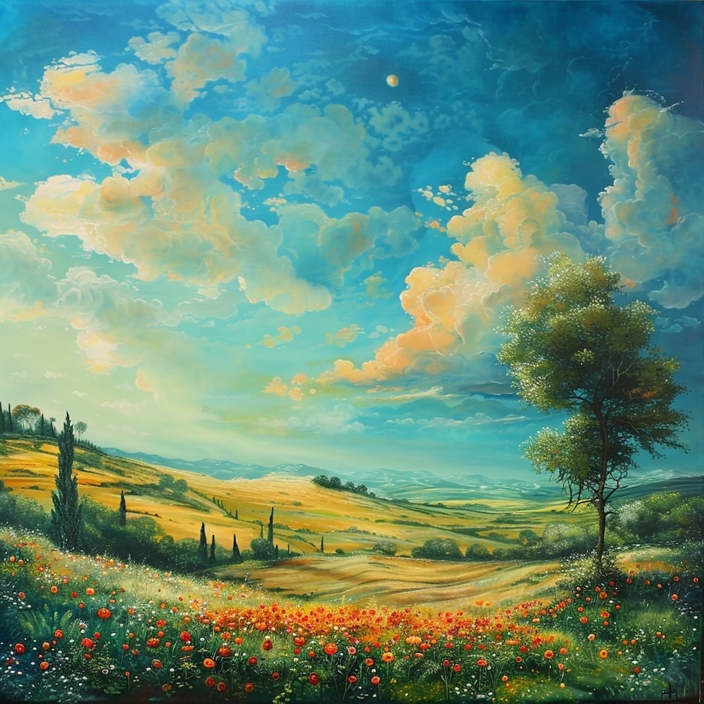 Tableau Peinture Moderne de Paysage