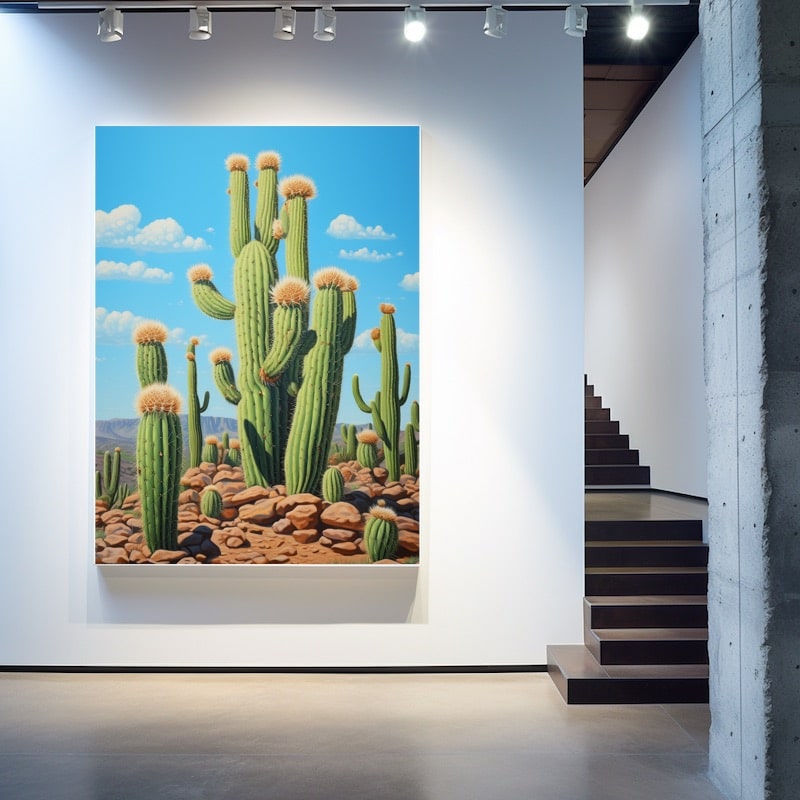 Tableau Peinture De Cactus