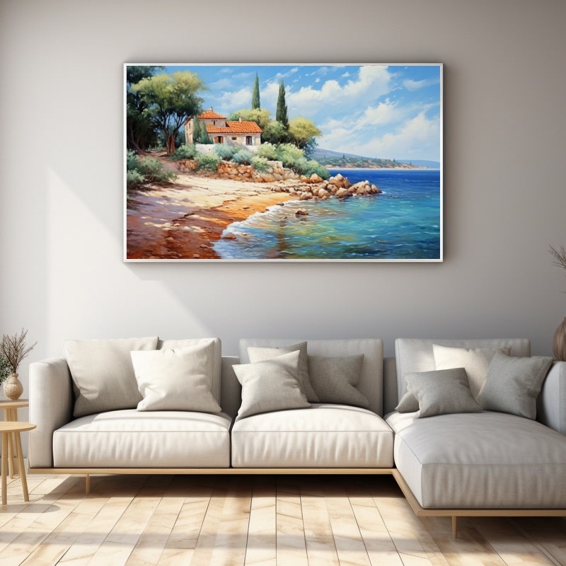 Tableau Peinture Paysage Méditerranéen