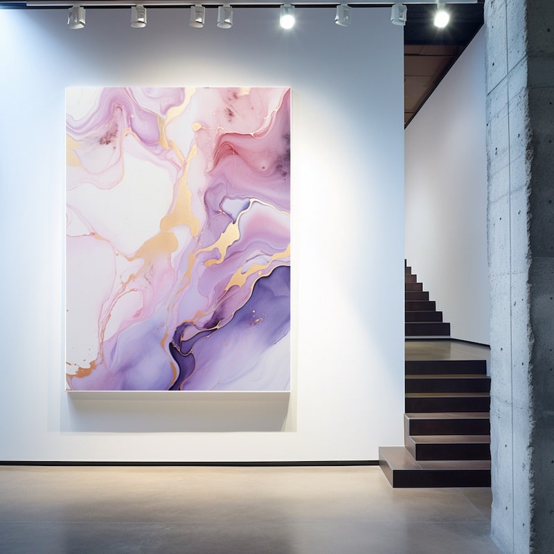 Tableau Rose Et Gris