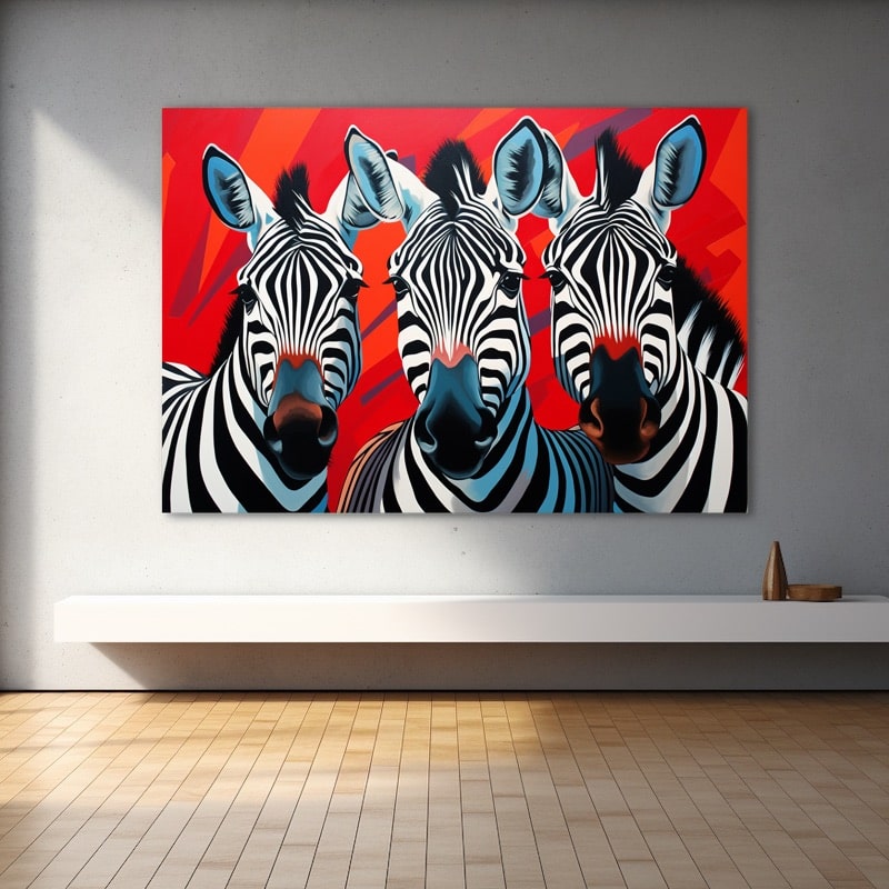 Tableau Tête De Zèbre Moderne