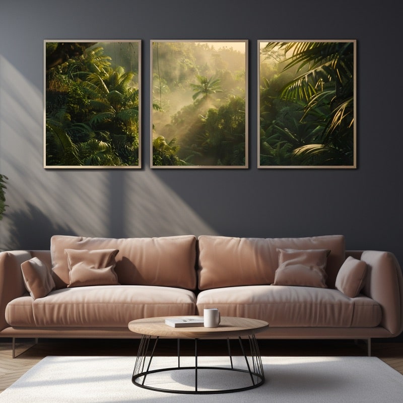 Tableau Triptyque Jungle