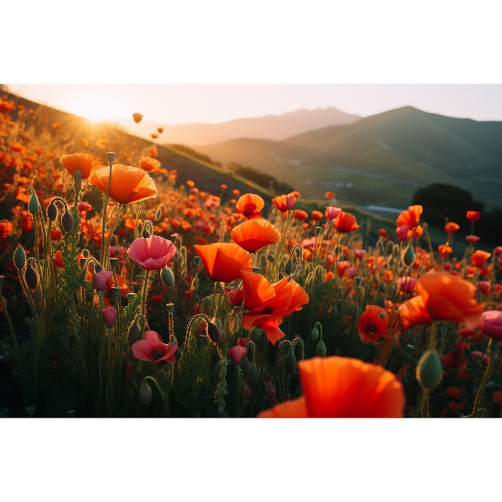 champs de coquelicots tableau