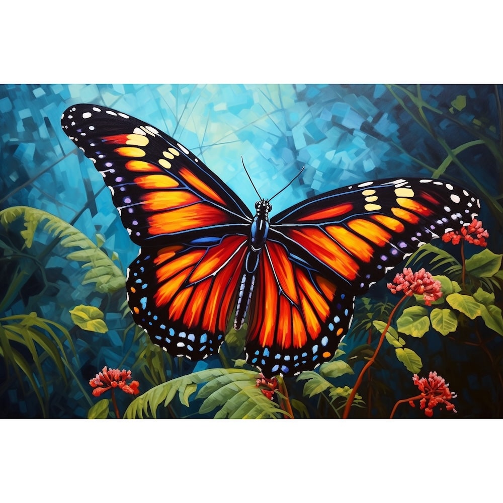 papillon peinture acrylique tableau