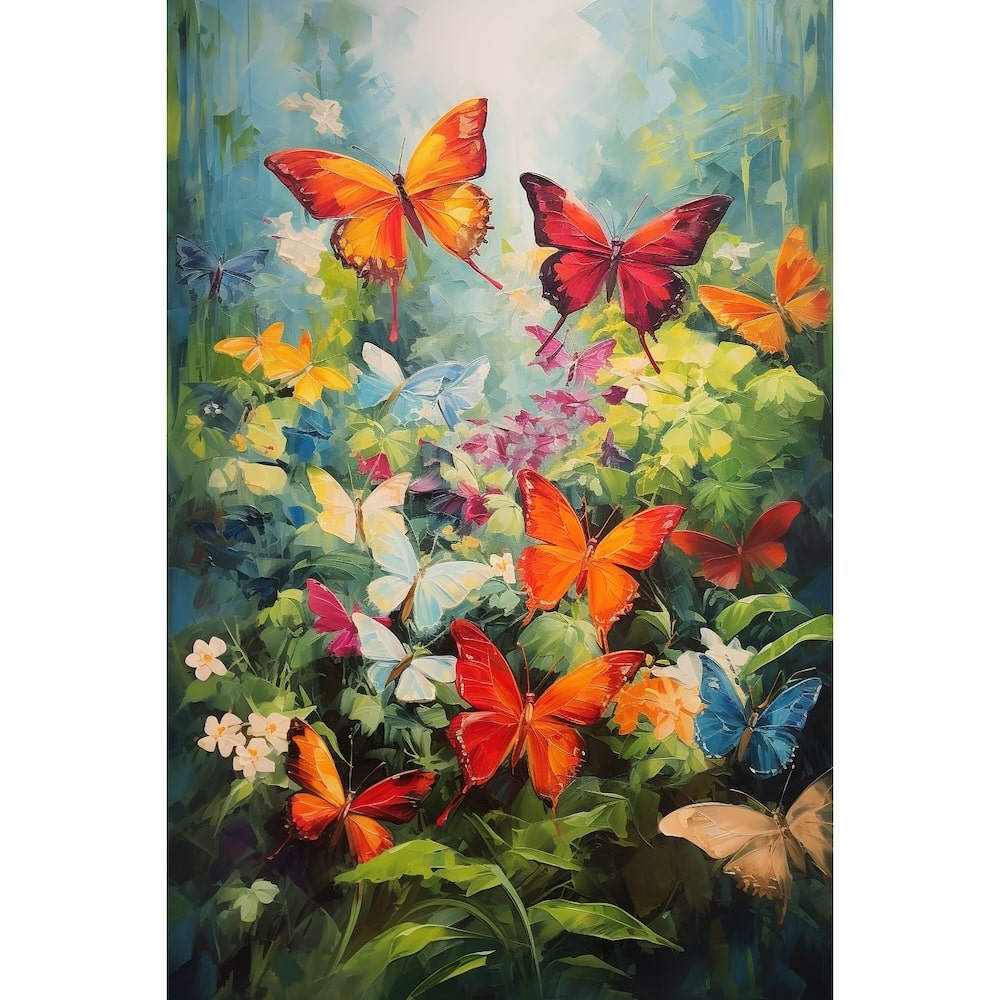 papillons en peinture toile