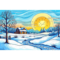 Thumbnail for peinture maternelle paysage hiver