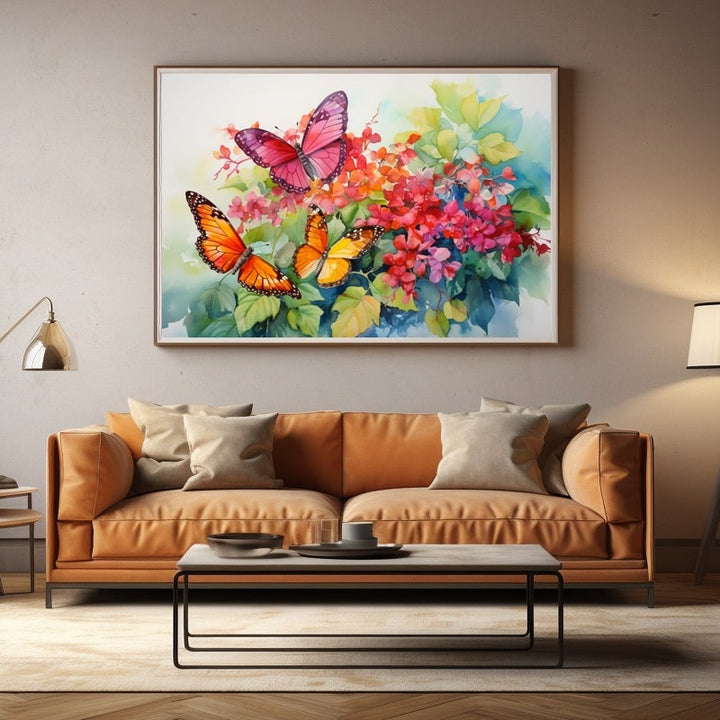 Aquarelle Papillon Peinture, art mural décoration nature