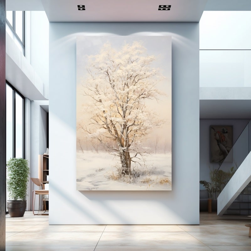 arbre hiver peinture