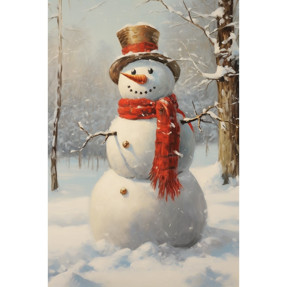 Peinture Bonhomme de Neige, art mural décoration nature