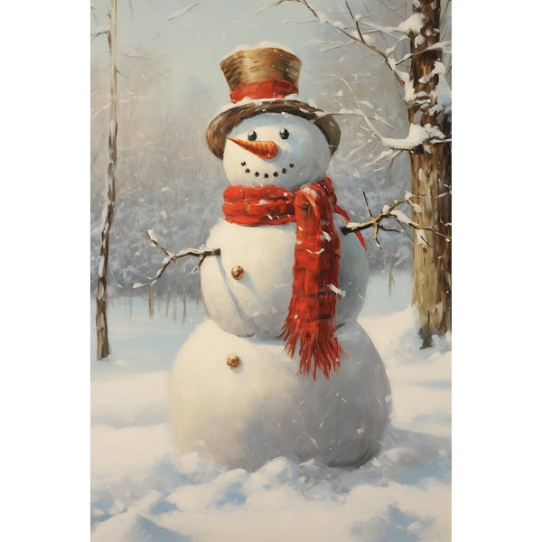 Peinture Bonhomme de Neige, art mural décoration nature