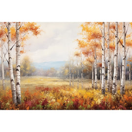Peinture Bouleau Blanc, art mural décoration nature