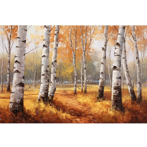 Peinture Bouleau, art mural décoration nature