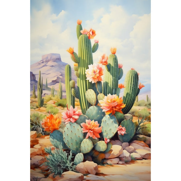 Cactus Tableau Déco Scandinave