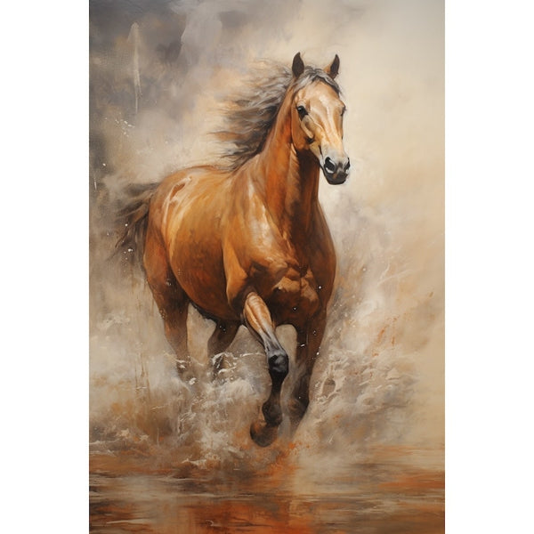 Cheval en Peinture, art mural décoration nature