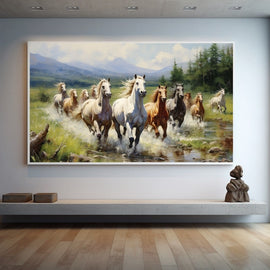 Chevaux en Peinture, art mural décoration nature