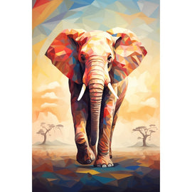 Tableau Éléphant Géométrique, art mural décoration nature