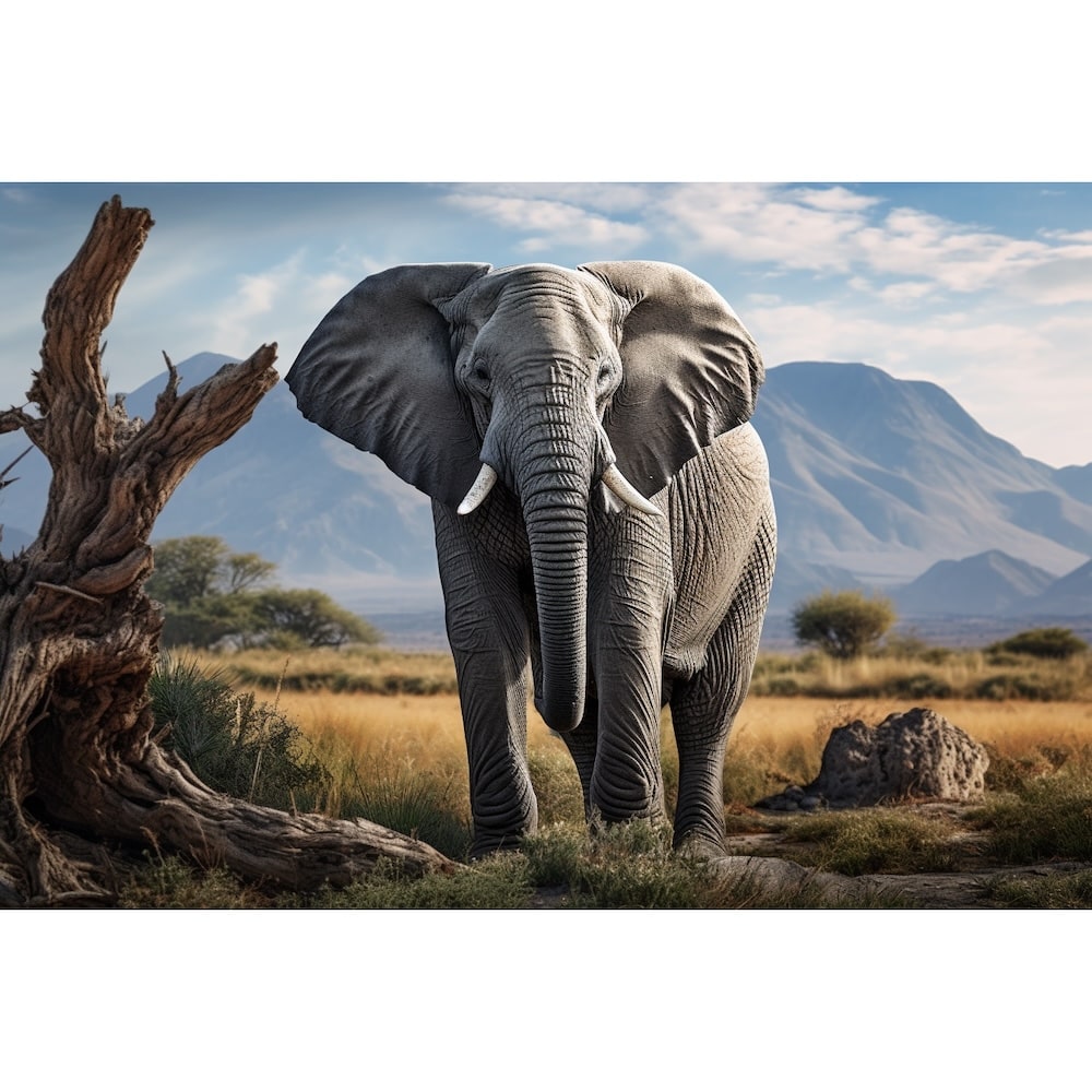 Tableau Éléphant Gris, art mural décoration nature