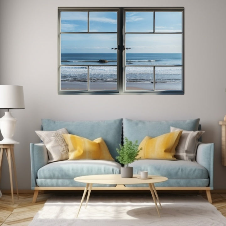 Fenêtre Vue sur Mer Tableau, art mural décoration nature