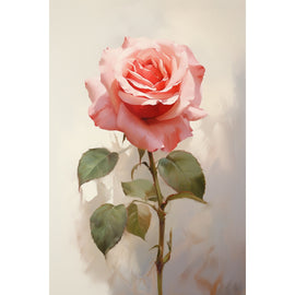 Tableau Fleur Rose Pale, art mural décoration nature