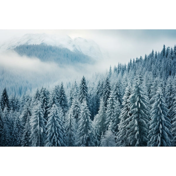 Tableau Forêt sous la Neige, art mural décoration nature