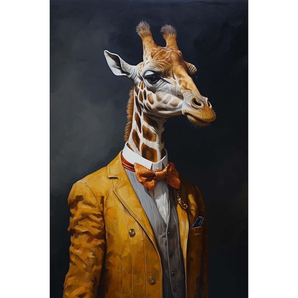 Tableau Girafe Costumée, art mural décoration nature