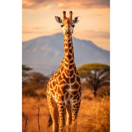 Tableau Girafe de Face Majestueuse, art mural décoration nature