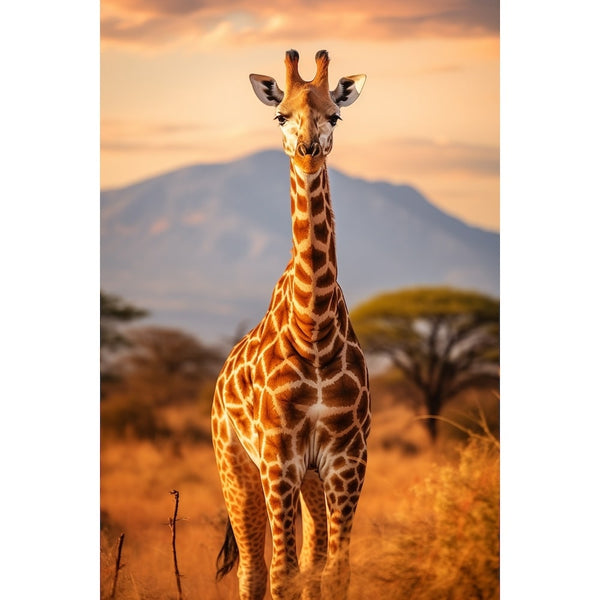 Tableau Girafe de Face Majestueuse, art mural décoration nature