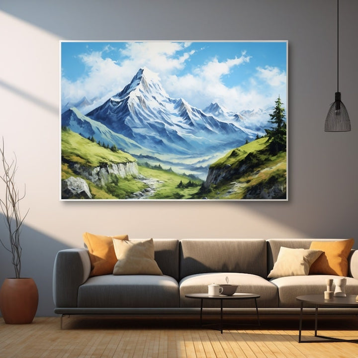 Grand Tableau Montagne, art mural décoration nature