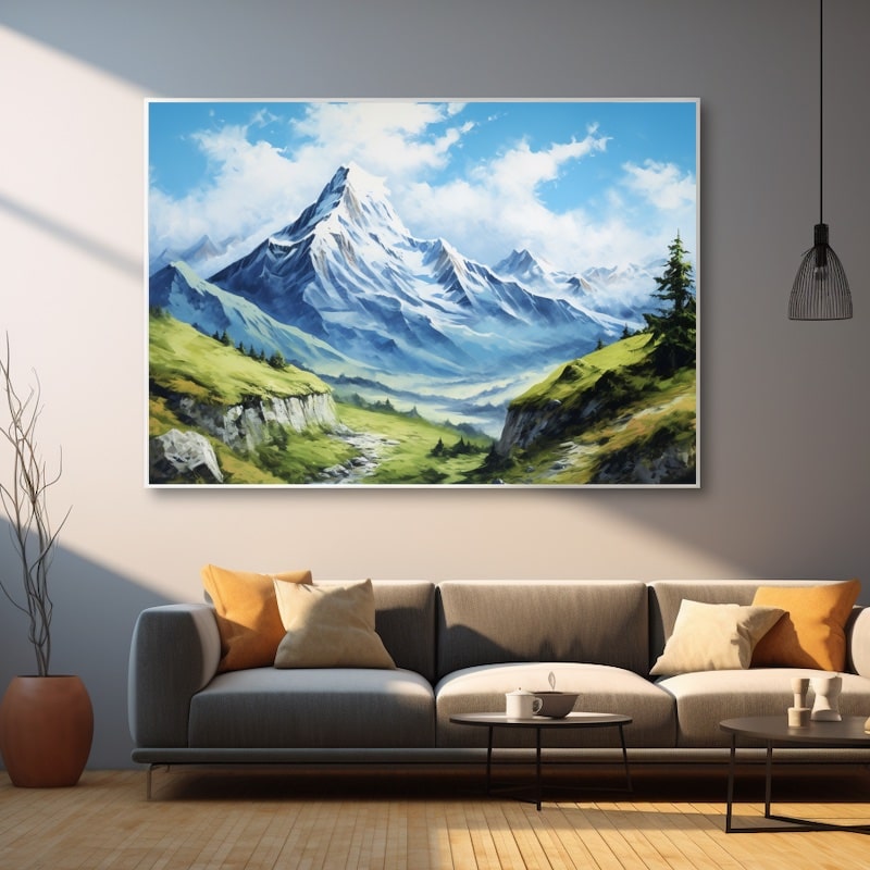 Tableaux Montagnes Rouges Grand Tableau Montagne | Peinture Nature