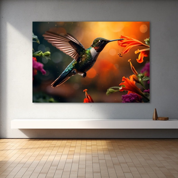 Grand Tableau Oiseau, art mural décoration nature