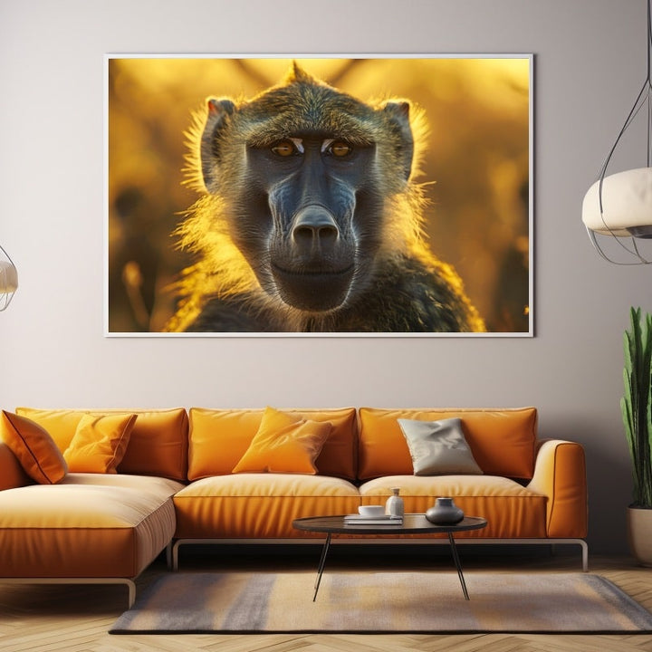 Grand Tableau Singe, art mural décoration nature