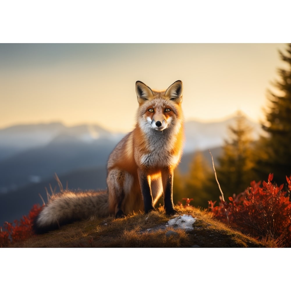 Grand Tableau Renard, art mural décoration nature