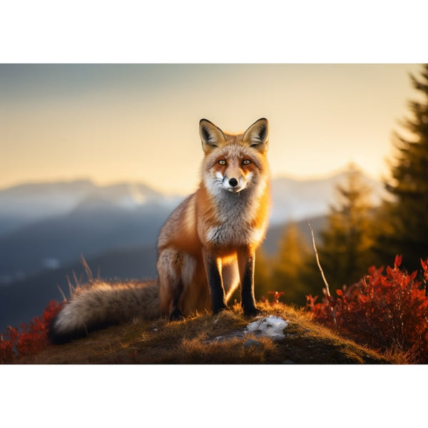 Grand Tableau Renard, art mural décoration nature