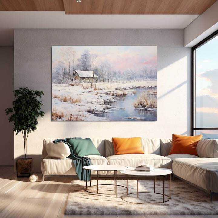 Hiver en Peinture, art mural décoration nature