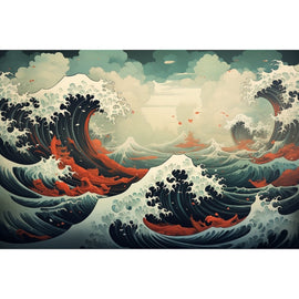 Tableau Mer Japon, art mural décoration nature