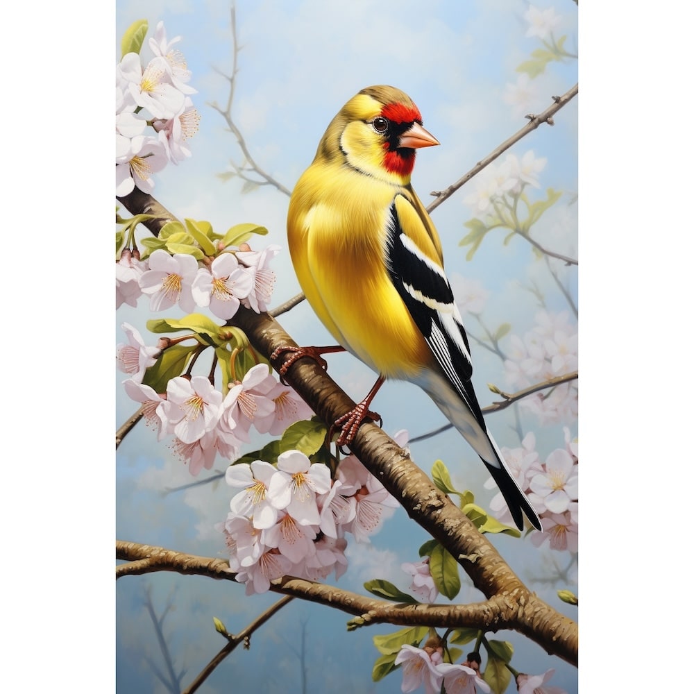 Tableau Oiseau le Chardonneret, art mural décoration nature, vue 2