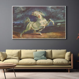 Le Cheval Blanc Peinture, art mural décoration nature