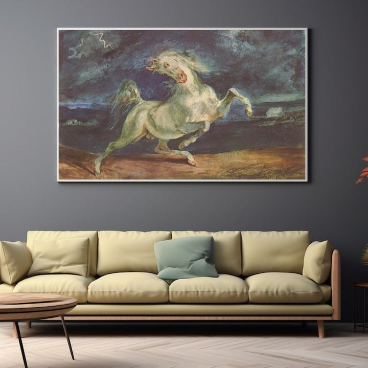 Le Cheval Blanc Peinture, art mural décoration nature