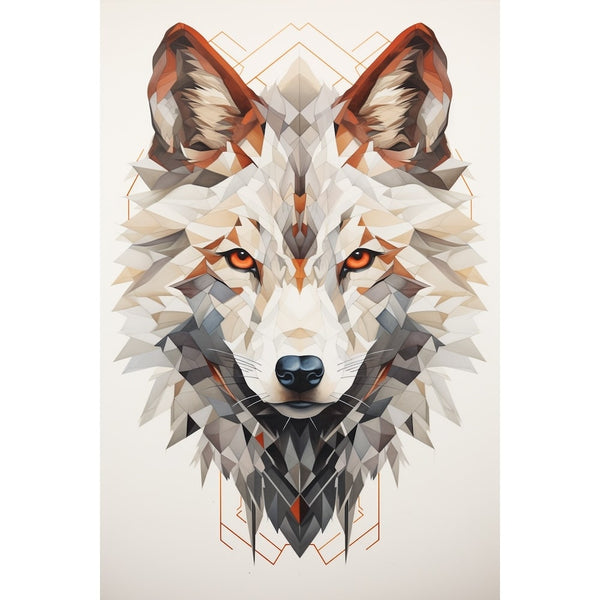 Tableau Loup Géométrique, art mural décoration nature