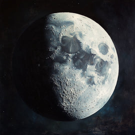 Peinture Lune, art mural décoration nature