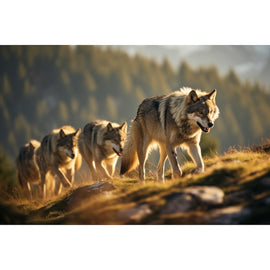 Tableau Meute de Loups, art mural décoration nature