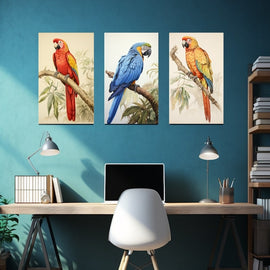 Mini Tableau Perroquet, art mural décoration nature