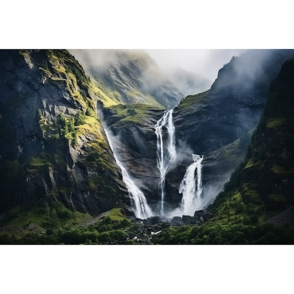 Tableau Cascade Montagne, art mural décoration nature