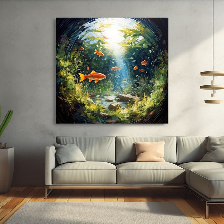 Oeil de Poisson Peinture, art mural décoration nature